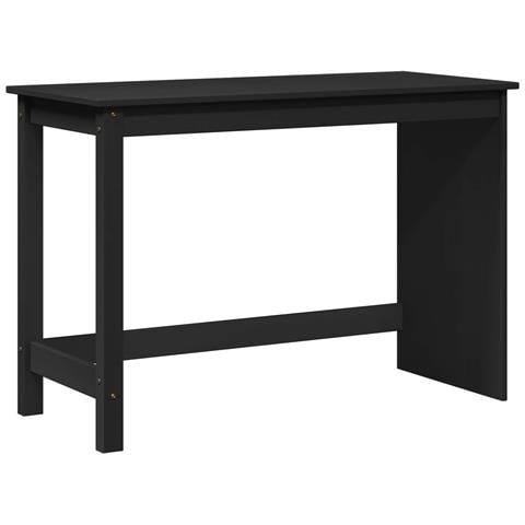 Scrivania Nero 112 x 50 x 75 cm Legno di Pino Massello - Foto 1