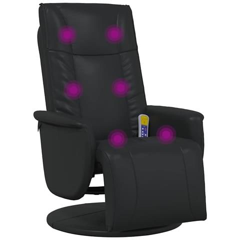 Poltrona reclinabile con massaggio Nero 71 x 90 x 105 cm - Foto 1