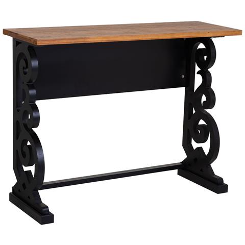 Mobile Da Ingresso In Legno Laccato Nero Invecchiato 106x36x79h Cm - Foto 1