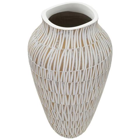 Vaso Decorativo Vkh676-bianco-poliresina-22x22x44 Cm - Foto 2