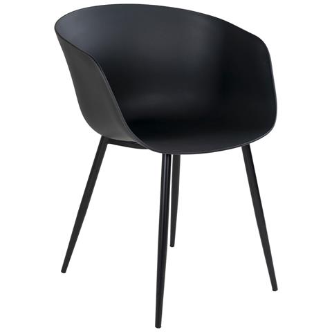 Set 2 Sedie Da Pranzo Roda Nera Con Struttura In Metallo Nero - Foto 1