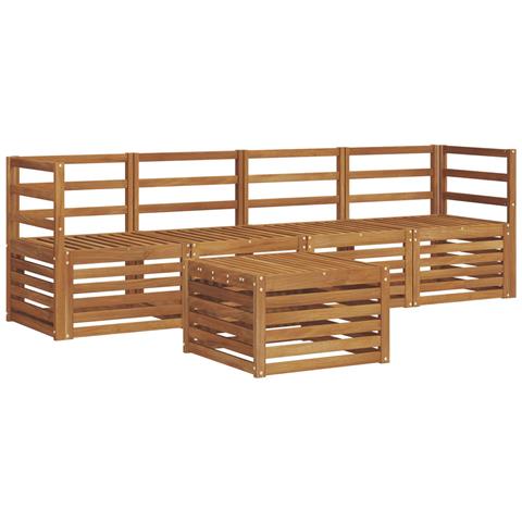 Set divani 5 pcs Naturale Legno di Acacia Massello - Foto 1