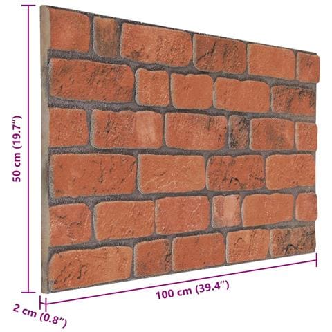 Pannelli da parete 10 pcs Terracotta 100 x 50 cm Schiuma EPS - Foto 4