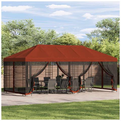 Gazebo con pareti laterali 6 x 3 m Terracotta - Foto 2