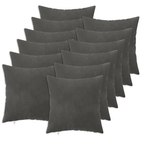 Cuscino con cuscino HEERLEN 12 pz Grigio Scuro Velluto - Foto 1