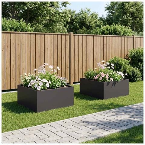 Vaso da giardino 2 pz Nero 100 x 100 x 40 cm - Foto 2