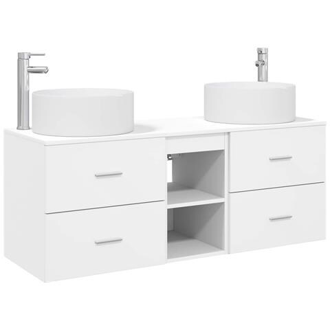 Set di mobili per il bagno 3 pz Bianco 49,5 x 44,5 x 65,5 cm - Foto 1