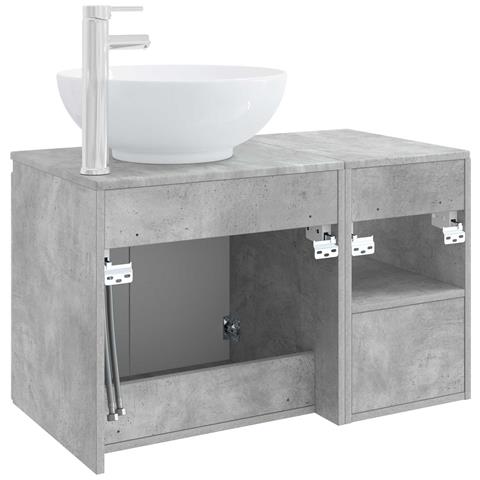 Set di mobili per il bagno 2 pz Grigio Cemento - Foto 10