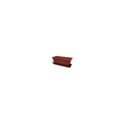 3 Fioriere In Plastica Modello Daphne Colore Terracotta Cm80x35h33 Con Sottovaso - Foto 1