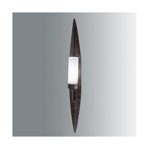 2899-26-171 Lampada Da Parete In Metallo E Vetro Soffiato Color Ruggine Scuro, E14 1x60w, . - Foto 1