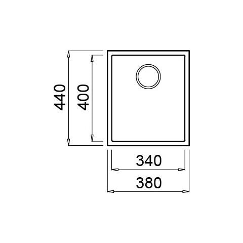 Lavello Quadra 100 Granitek Sottotop 38x44 cm 1 vasca Colore Grigio Cemento 48 - Foto 2