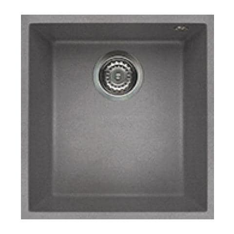 Lavello Quadra 100 Granitek Sottotop 38x44 cm 1 vasca Colore Grigio Cemento 48 - Foto 1