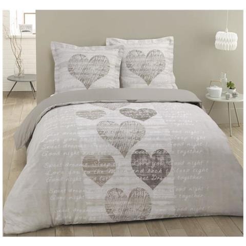 Copripiumino Alice, 100% Cotone, Taupe, Blanc, Beige Et Marron, 260 X 240 Cm - Foto 2