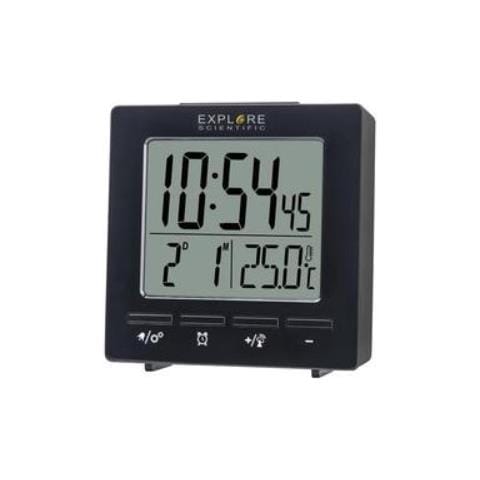 Explorescientific Rdc1005 Orologio Radiocontrollato Doppio Allarme Sveglia Nero - Foto 2