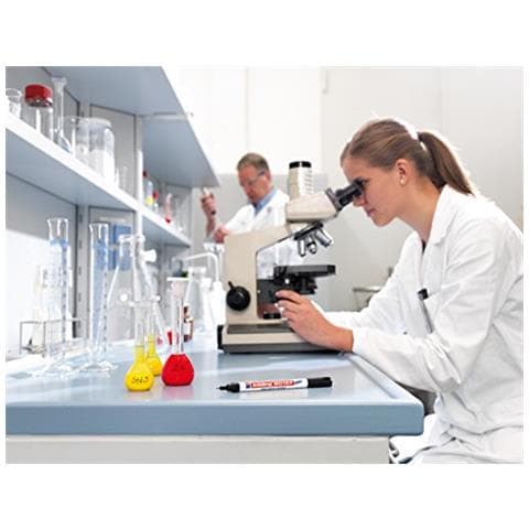 4 - 8015001 f Laboratorio Di Marker - per L' Etichetta Di Superficie Liscia E Trasparente (ad Esempio Risposta Occhiali, Attrezzature Di Laboratorio), Colore: Nero - Foto 2