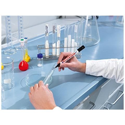4 - 8015001 f Laboratorio Di Marker - per L' Etichetta Di Superficie Liscia E Trasparente (ad Esempio Risposta Occhiali, Attrezzature Di Laboratorio), Colore: Nero - Foto 3