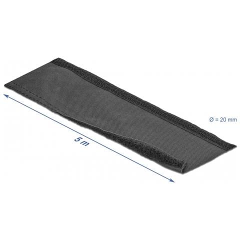 Manicotto intrecciato con chiusura a strappo resistente al calore da 5 m x 20 mm nero - Foto 2