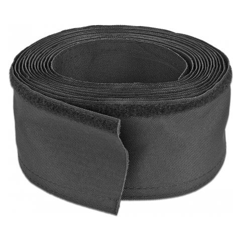Manicotto intrecciato con chiusura a strappo resistente al calore da 5 m x 20 mm nero - Foto 1