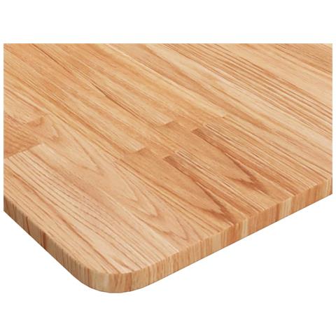 Piano Tavolo Quadrato Marrone Chiaro 60x60x1,5 Rovere Trattato - Foto 2