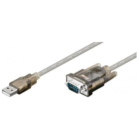 68875 Cavo Seriale Trasparente 1,5 M Usb Tipo A Vga [d-sub] (usb2.0 - Serial Db9 M-m, 1,5m - With Prolific - Foto 1