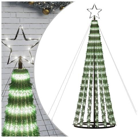 Illuminazione Albero Natale A Cono 275led Bianco Freddo 180cm - Foto 1