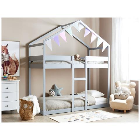 Letto A Castello Legno Grigio 90 X 200 Cm Labatut - Foto 1