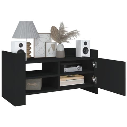 Mobile Porta Tv Nero 80x35x40 Cm In Legno Multistrato - Foto 3