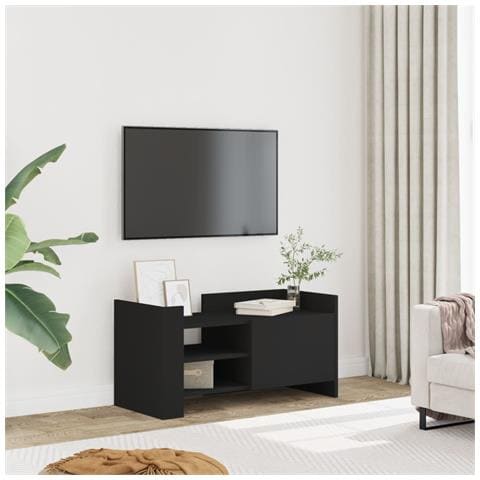 Mobile Porta Tv Nero 80x35x40 Cm In Legno Multistrato - Foto 1