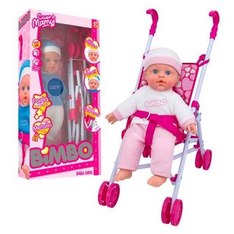 Set Bambola Globo 42481 Bimbo Parlante Con Passeggino Assortito - Foto 1