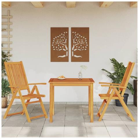 Set Da Pranzo Per Giardino 3 Pz In Legno Massello Di Acacia - Foto 1