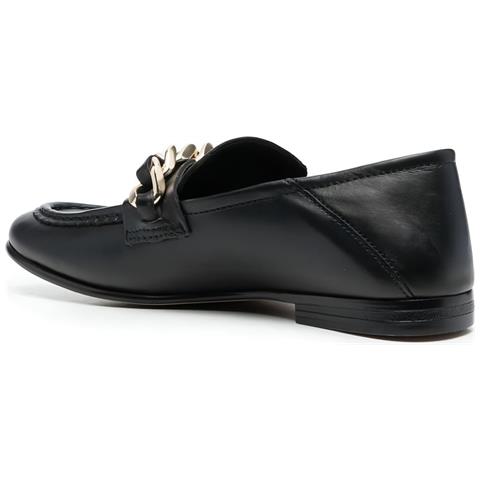 Chain Loafer Mocassino Pelle Scarpe Donna Nero Eu 38, Fw0fw06843 Bds - Foto 3