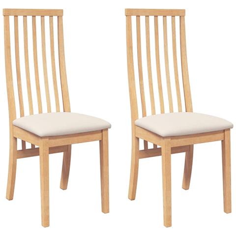 Sedie da Pranzo con Cuscini 2 pz in Legno Massello di Hevea - Foto 1