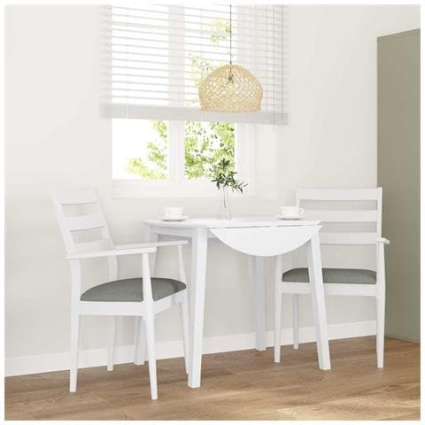 Sedie Da Pranzo Con Cuscini 2 Pz Bianco Legno Massello Di Hevea - Foto 10