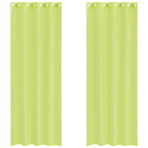 Tende In Voile Con Occhielli 2 Pz Verde Mela 140x260 Cm - Foto 2