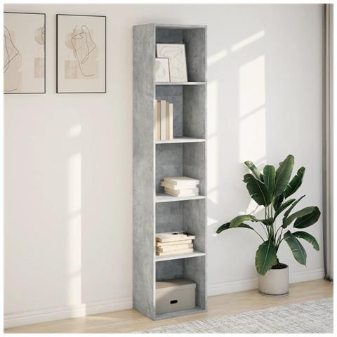 Libreria Grigio Cemento 40x30x189 Cm In Legno Multistrato - Foto 3