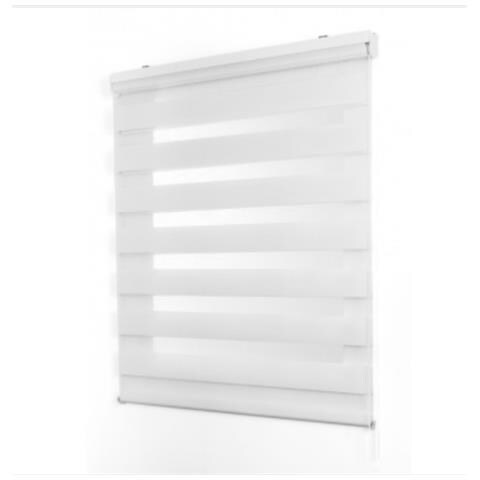 Duolux - Tenda A Rullo Semifiltrante Con Frange Trasparenti Colore Bianco - 80x180cm - Foto 1