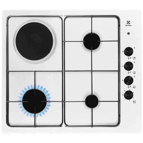 Piano Cottura Misto Da 55 Cm Con 4 Fuochi, Bianco - Egl62821ow - Foto 1