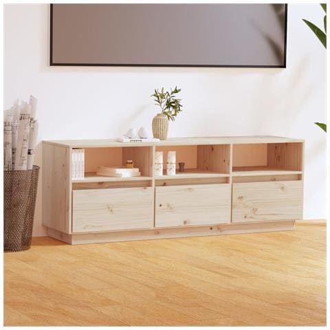 Mobile Tv 140x37x50 Cm In Legno Massello Di Pino - Foto 8