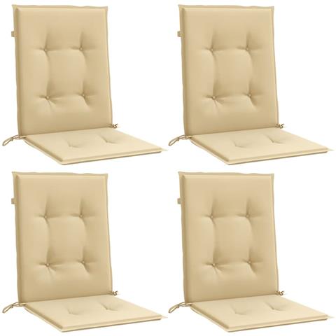 Cuscini Sedia Schiena Bassa 4 Pz Beige Mélange 100x50x4 Tessuto - Foto 2