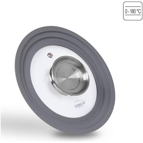 Set Universale Di Coperchi In Vetro (con Plastica), Acciaio Inox, Silicone, 16/18/20 - Foto 2