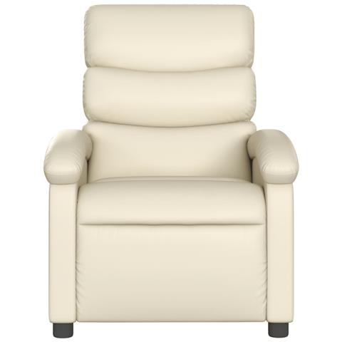 Poltrona Massaggiante Elettrica Reclinabile Crema Similpelle - Foto 9