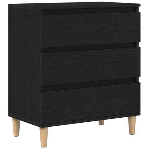 Mobile Nero Rovere 60x35x70 cm Legno ingegnerizzato - Foto 1