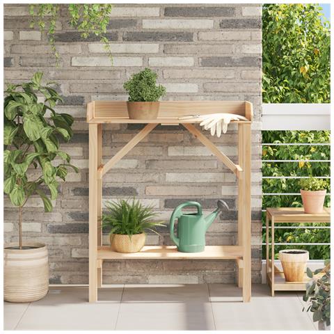 Tavolo da giardinaggio 75x40x90 cm in legno massello di pino - Foto 2