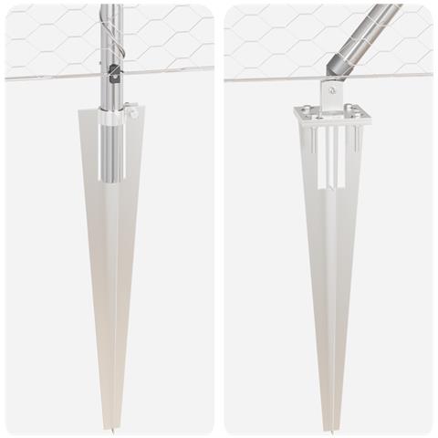 Recinzione Esagonale 0.6x50 m Acciaio Zincato, Pali per Recinzione con Punta 13 pezzi Ø32 mm 80 cm Acciaio Zincato - Foto 9