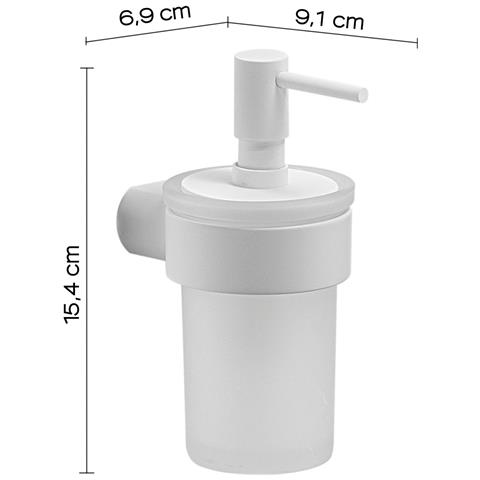 Dosasapone Con Erogatore In Plastica Da Muro In Ottone E Cromall Pi81 Gedy Serie Pirenei Bianco Opaco - Foto 2