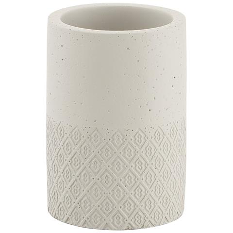 Portaspazzolini D'appoggio In Cemento E Bambù 4998 Gedy Serie Afrodite Grigio - Foto 1