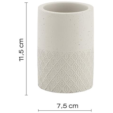 Portaspazzolini D'appoggio In Cemento E Bambù 4998 Gedy Serie Afrodite Grigio - Foto 2