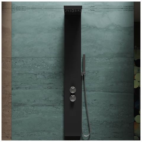Colonna Doccia Pannello Idromassaggio Effetto Cascata Miscelatore Termostatico Yh8120 Grecia - Nero - Foto 1