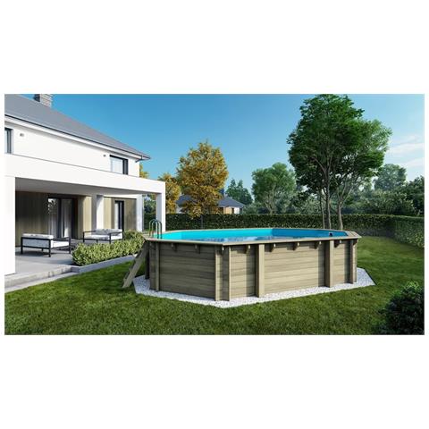 Piscina In Legno 6.57x4.07 - H. 1.2 M Fissate Su Calcestruzzo Esistente - Foto 1