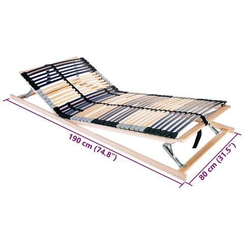 Base a doghe Marrone 80 x 190 cm Legno massello di faggio - Foto 7